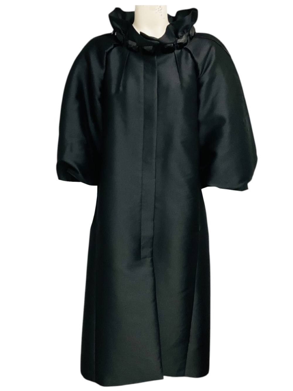 REDUX CHARLES CHANG-LIMA BLACK STONE EMBELLISHED SATIN COAT